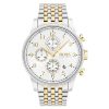 Hugo Boss Navigator Men’s Chronograph Quartz Stainless Steel White Dial Watch 44mm 1513499