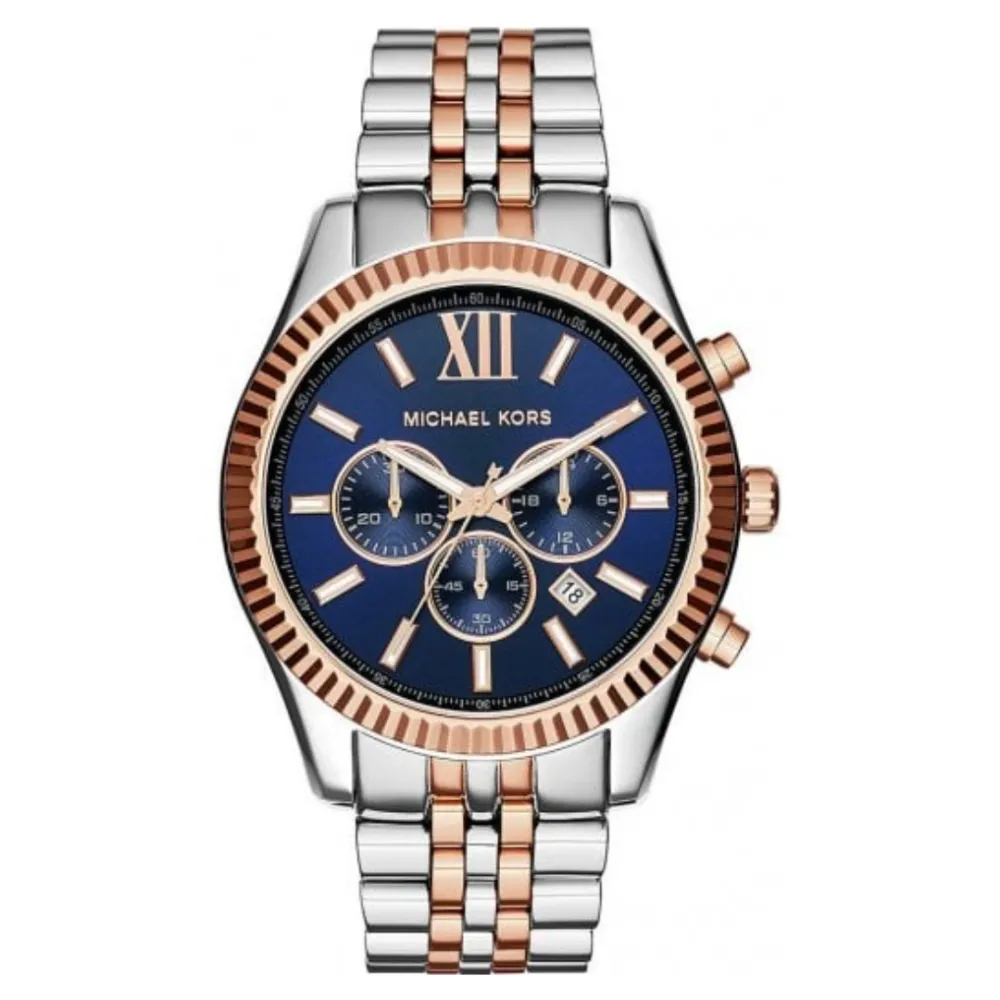 Michael Kors Men’s Quartz Two-tone Stainless Steel Blue Dial 45mm Watch MK8412