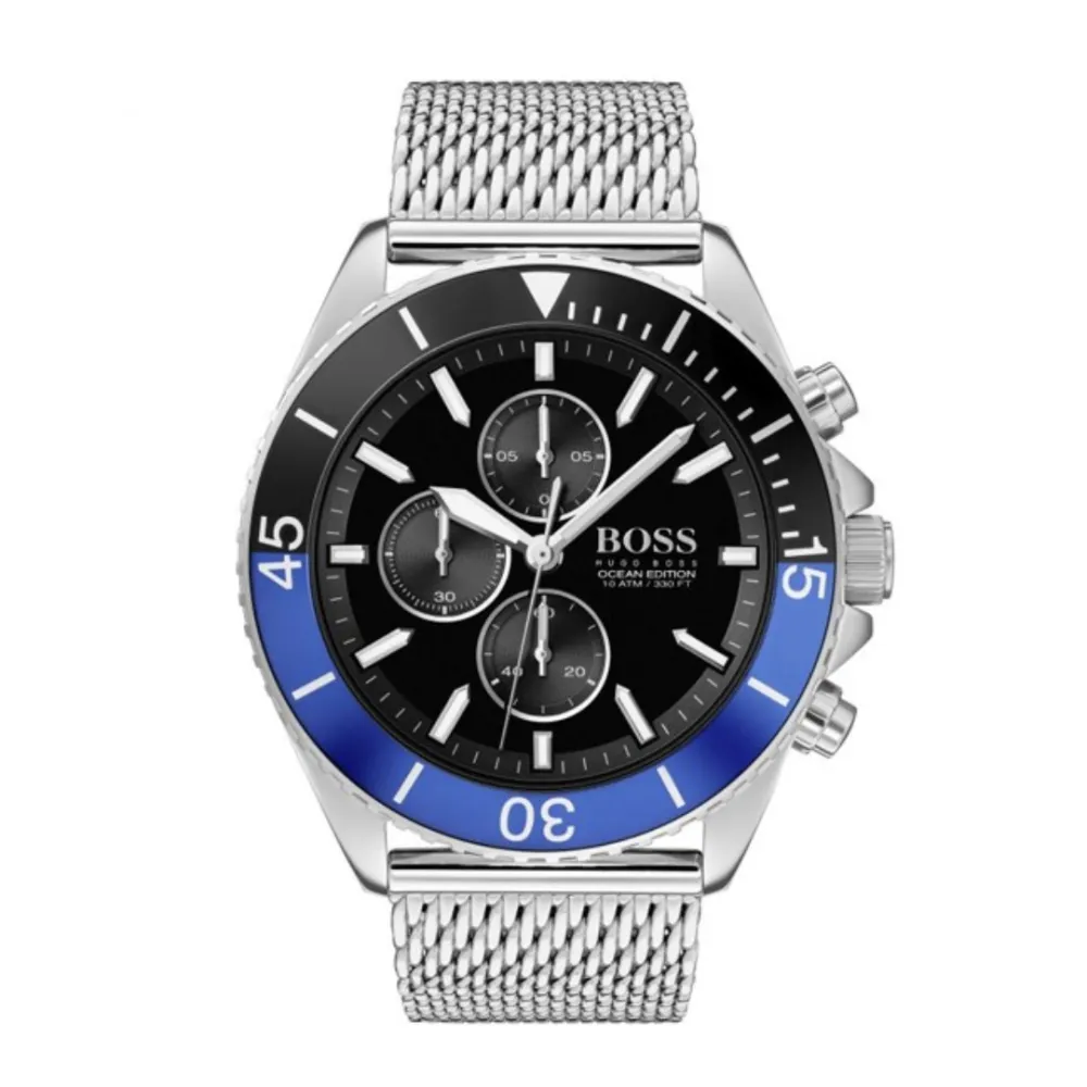 Hugo Boss Men’s Chronograph Quartz Stainless Steel Black Dial 48mm Watch 1513742