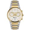 Ferragamo Men’s Swiss Made Quartz Two Tone Stainless Steel White Dial 41mm Watch SFME00821