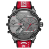 Diesel Men’s Quartz Red Nylon & Silicone Strap Grey Dial 57mm (Four Time zone) Watch DZ7423