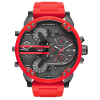 Diesel Men’s Quartz Red Silicone & Stainless Steel Grey Dial 57mm (Four Time zone) Watch DZ7370