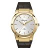 Ferragamo Men’s Swiss Made Quartz Brown Hybrid Strap Silver Dial 41mm Watch SFDT00419
