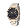 Ferragamo Men’s Swiss Made Quartz Two Tone Stainless Steel Black Dial 41mm Watch SFME00921