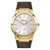 Ferragamo Men’s Swiss Made Quartz Brown Hybrid Strap Silver Dial 42 mm Watch SFDT00819