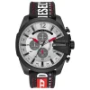 Diesel Men’s Quartz Black Silicone Strap Silver Dial 51mm Watch DZ4512