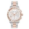 Ferragamo Men’s Swiss Made Quartz Two Tone Stainless Steel Silver Sunray Dial 42mm Watch SFKZ00623