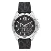 Michael Kors Men’s Quartz Black Silicone & Leather Strap Black Dial 45mm Watch MK8850
